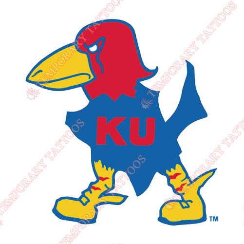 Kansas Jayhawks Customize Temporary Tattoos Stickers NO.4705